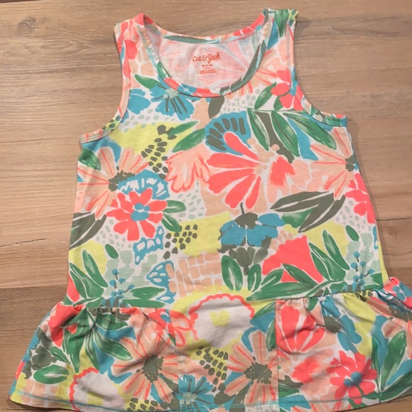 Cat & Jack Peplum Girls Tank, Size M (7/8)
